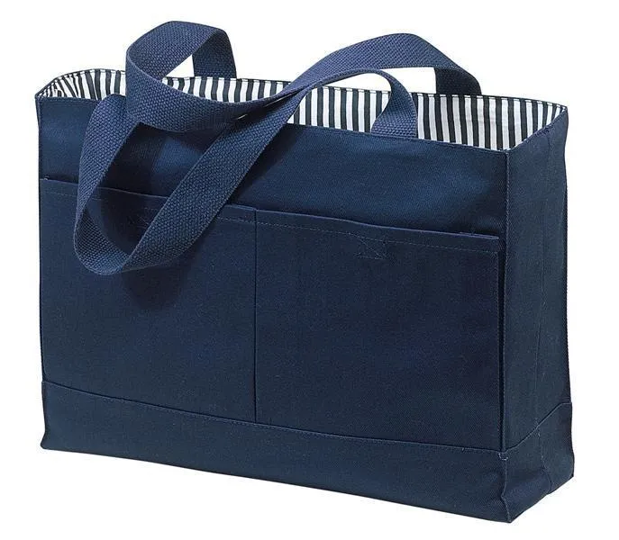 100% Cotton Twill Double Pocket Tote