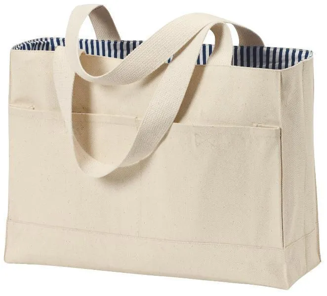 100% Cotton Twill Double Pocket Tote