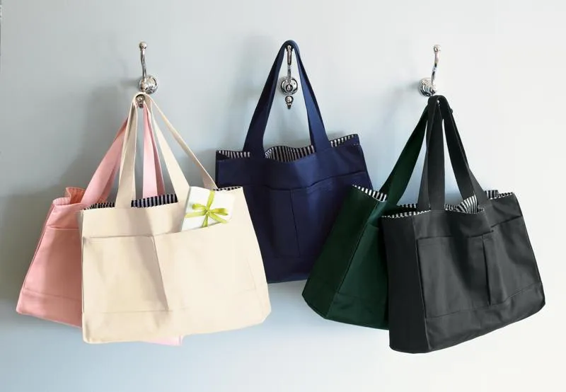 100% Cotton Twill Double Pocket Tote