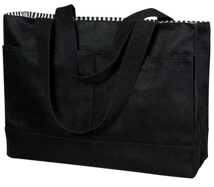 100% Cotton Twill Double Pocket Tote