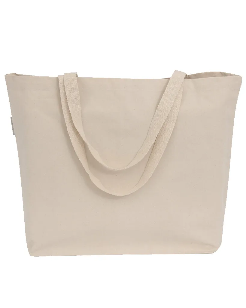 12 ct - 20" Large Organic Canvas Shopping Tote Bags - By Dozen