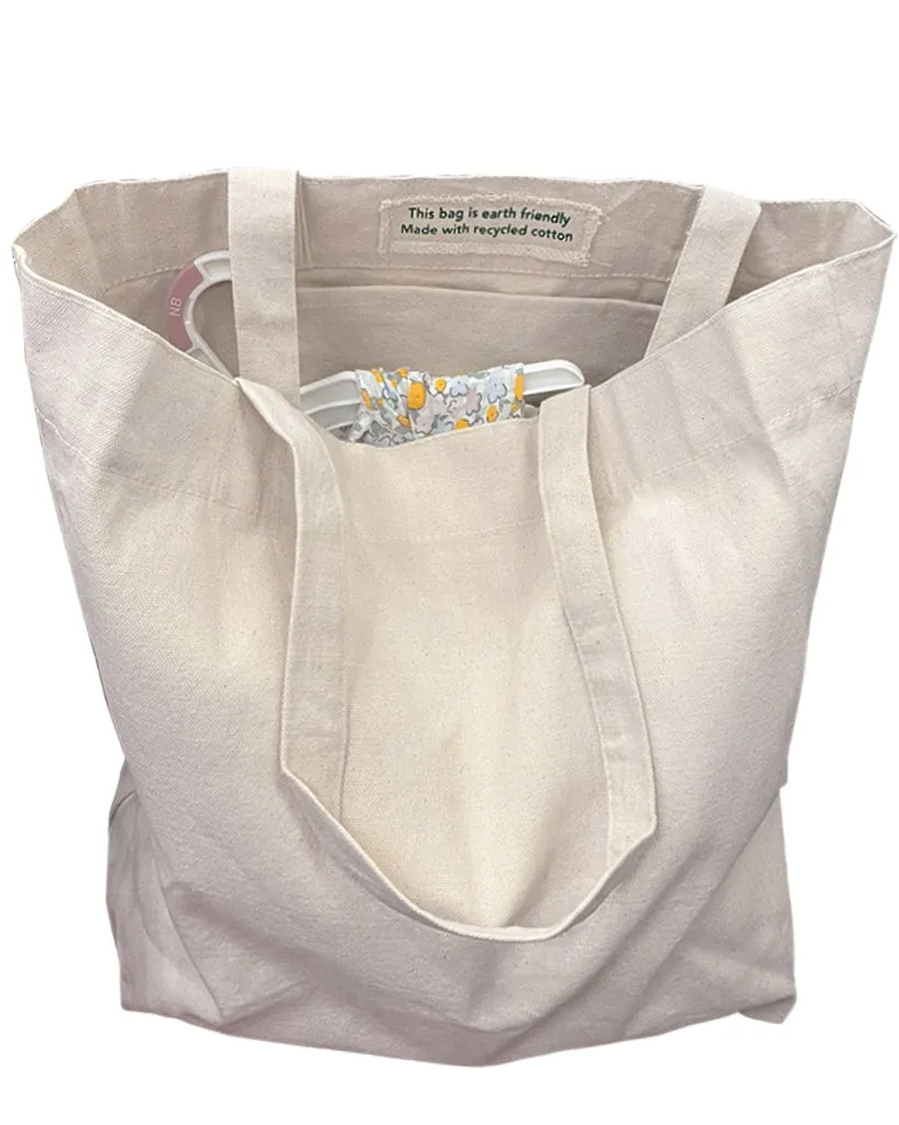 12 ct Eco Friendly Recycled Cotton Canvas Tote Bag w/Full Gusset - By Dozen