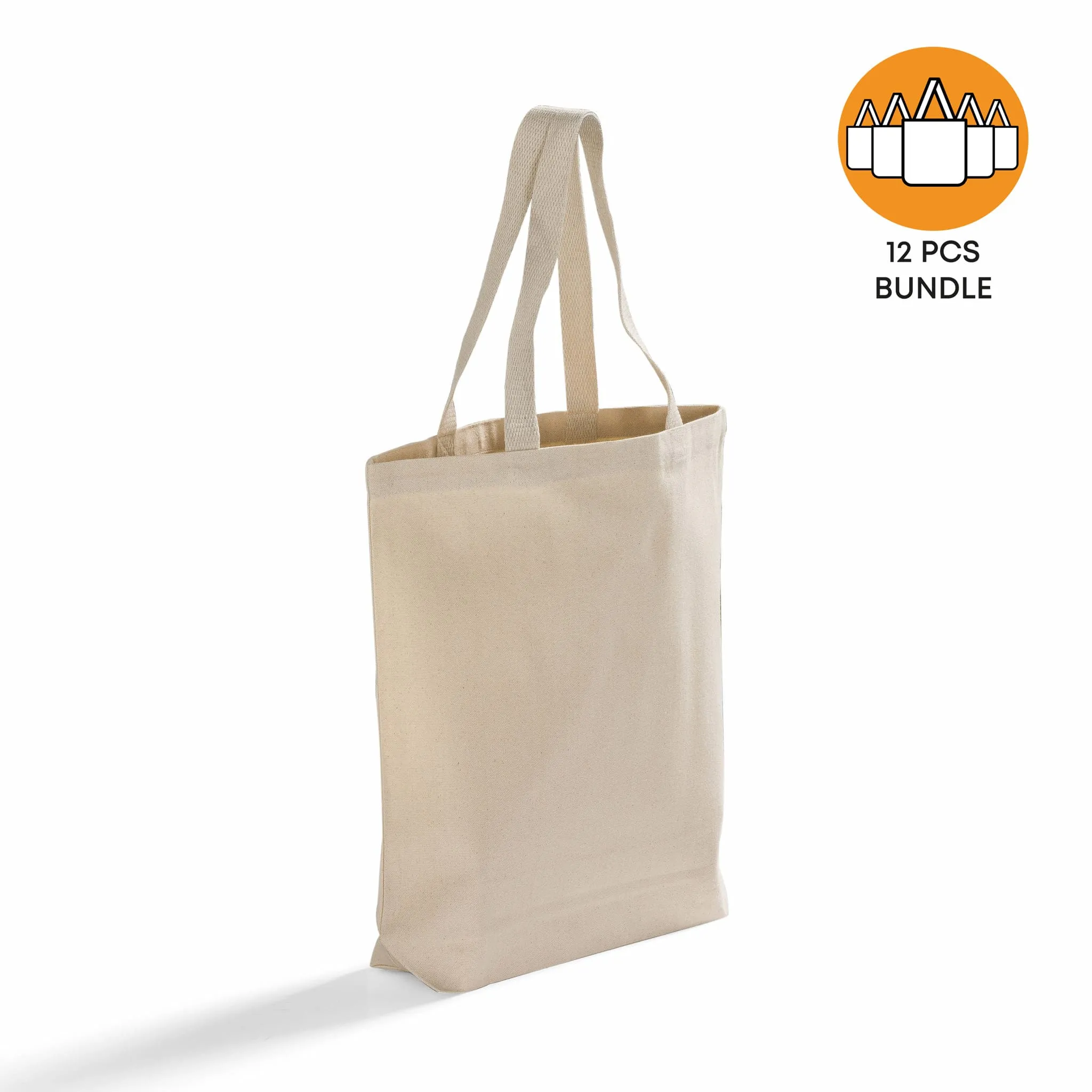 12 ct High Quality Promotional Canvas Tote Bags w/Gusset - By Dozen