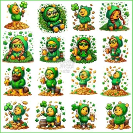 18 Winnie the Pooh St. Patrick’s Day Designs Bundle PNG