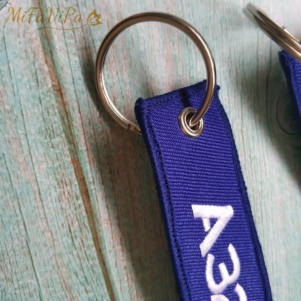 2 PCS ROYAL BRUNEI A320 EMBROIDERY KEY CHAIN