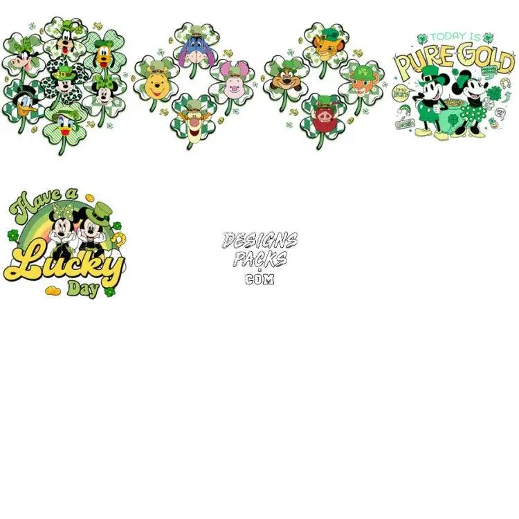 20 St. Patrick’s Day 2024 Cartoons Designs Bundle PNG