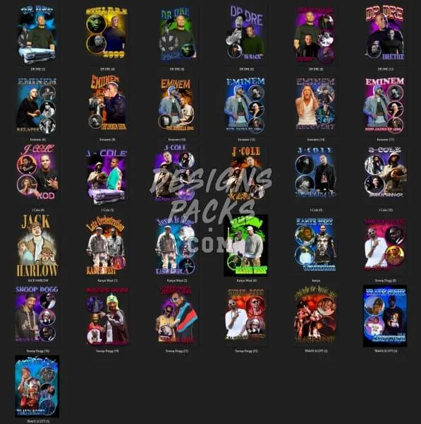 29 Vintage Rap Mix V2 Designs Bundle PNG