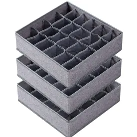 3 Pack 64 Cell Drawer Organizer Socks Underwear Dividers