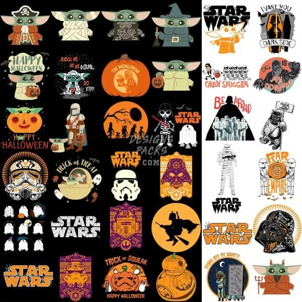 35 Halloween Space Movie Designs Bundle PNG