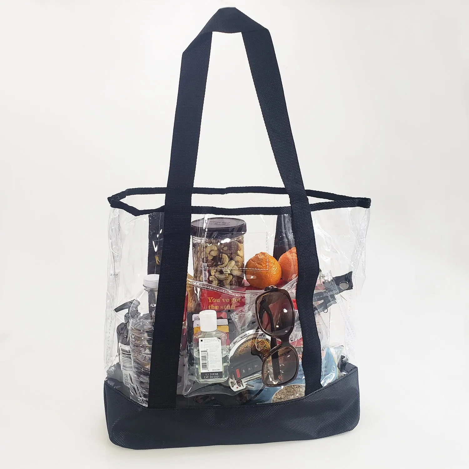 36 ct Transparent Clear Tote Bag with Zippered Pouch - By Case