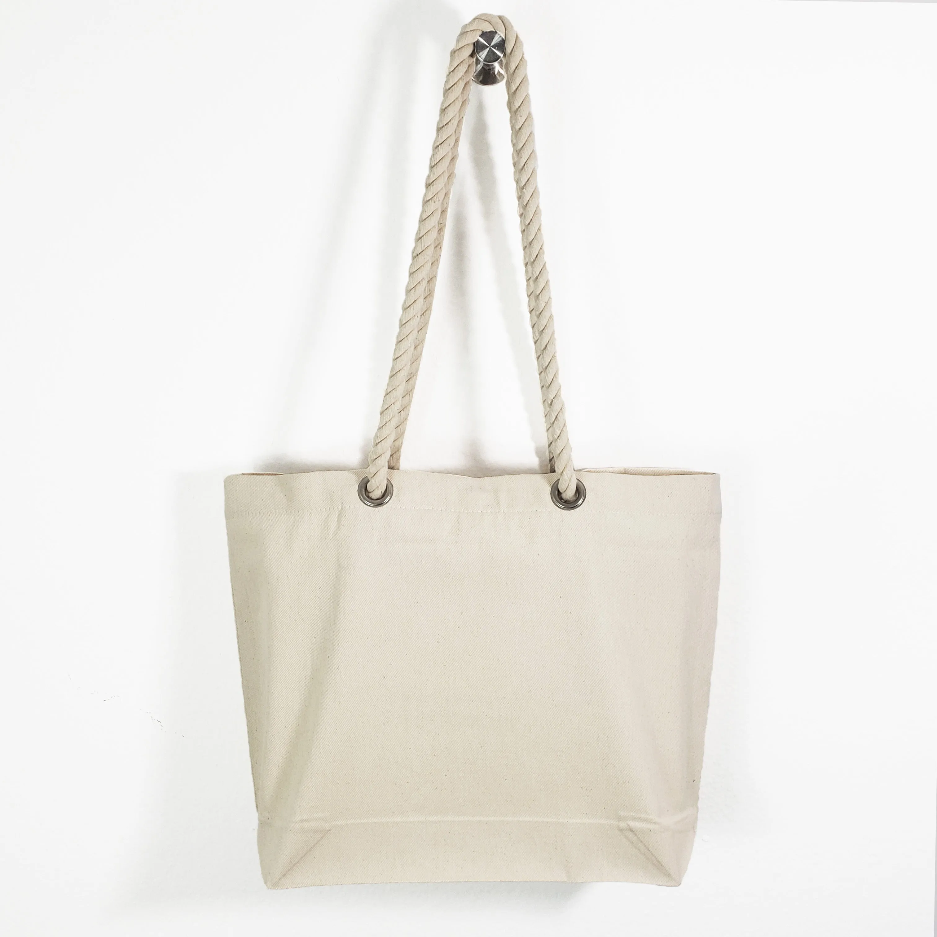 48 ct Canvas Beach Tote Bag with Fancy Rope Handles- By Case