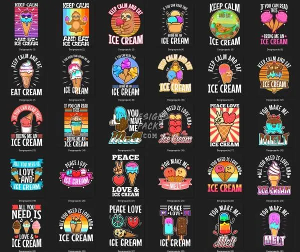 56 Summer Ice Cream Designs Bundle PNG