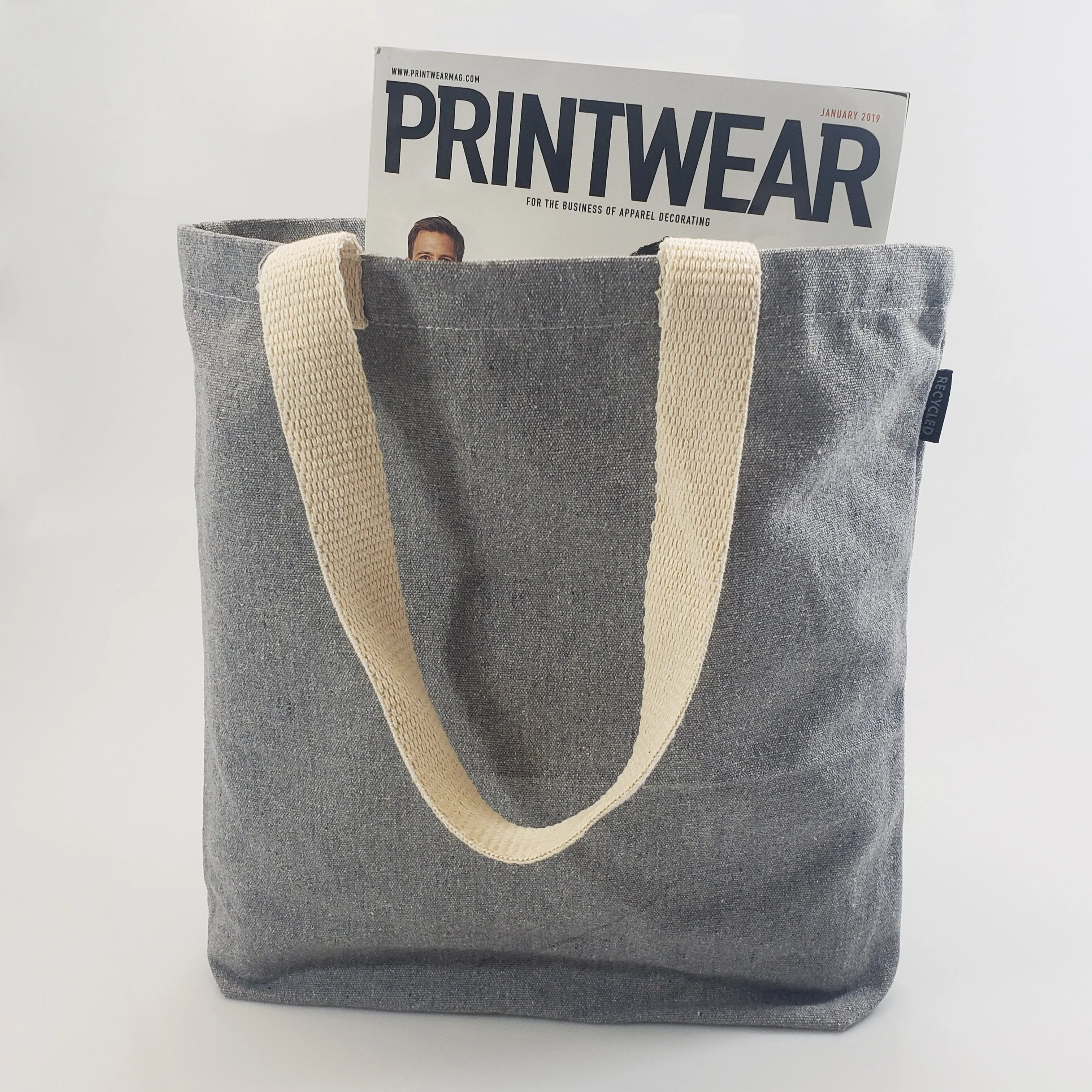 6 ct Recycled Canvas Tote Bag With Bottom Gusset - By Bundle