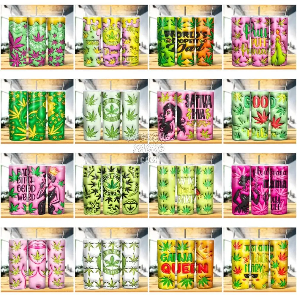 62 Weed CANNABIS Tumbler Wrap Bundle JPG