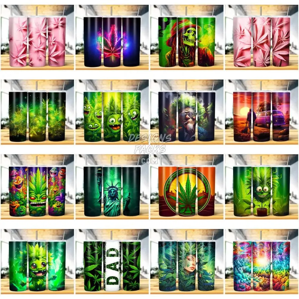 62 Weed CANNABIS Tumbler Wrap Bundle JPG