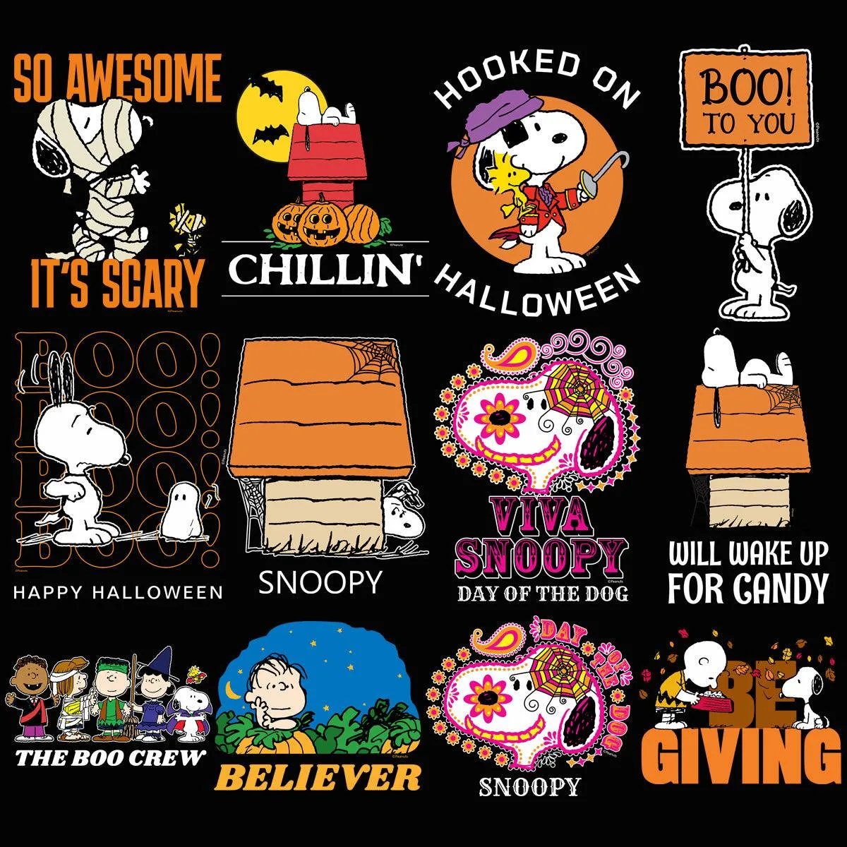 70 Halloween Thanksgiving Cartoon Dog Designs Bundle PNG