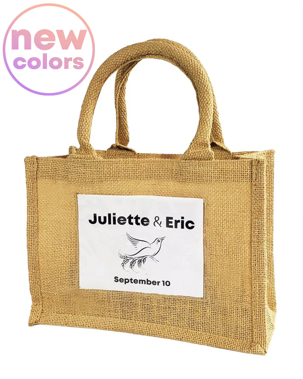 72 ct Rustic Wedding Favor Burlap Bags / Promotional Jute Totes - By Case