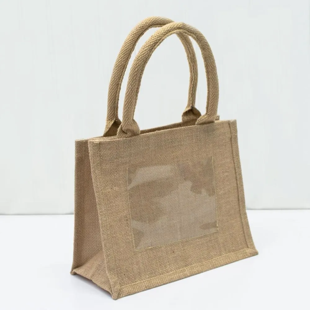 72 ct Rustic Wedding Favor Burlap Bags / Promotional Jute Totes - By Case