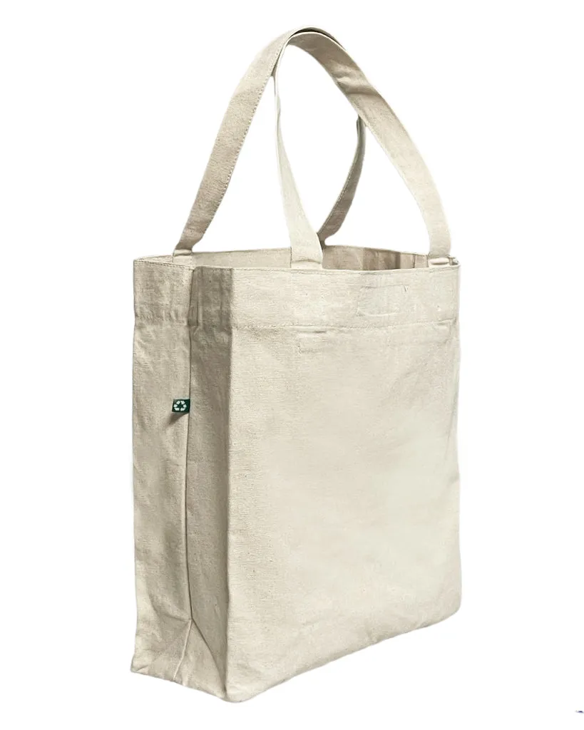 96 ct Eco Friendly Recycled Cotton Canvas Tote Bag w/Full Gusset - By Case