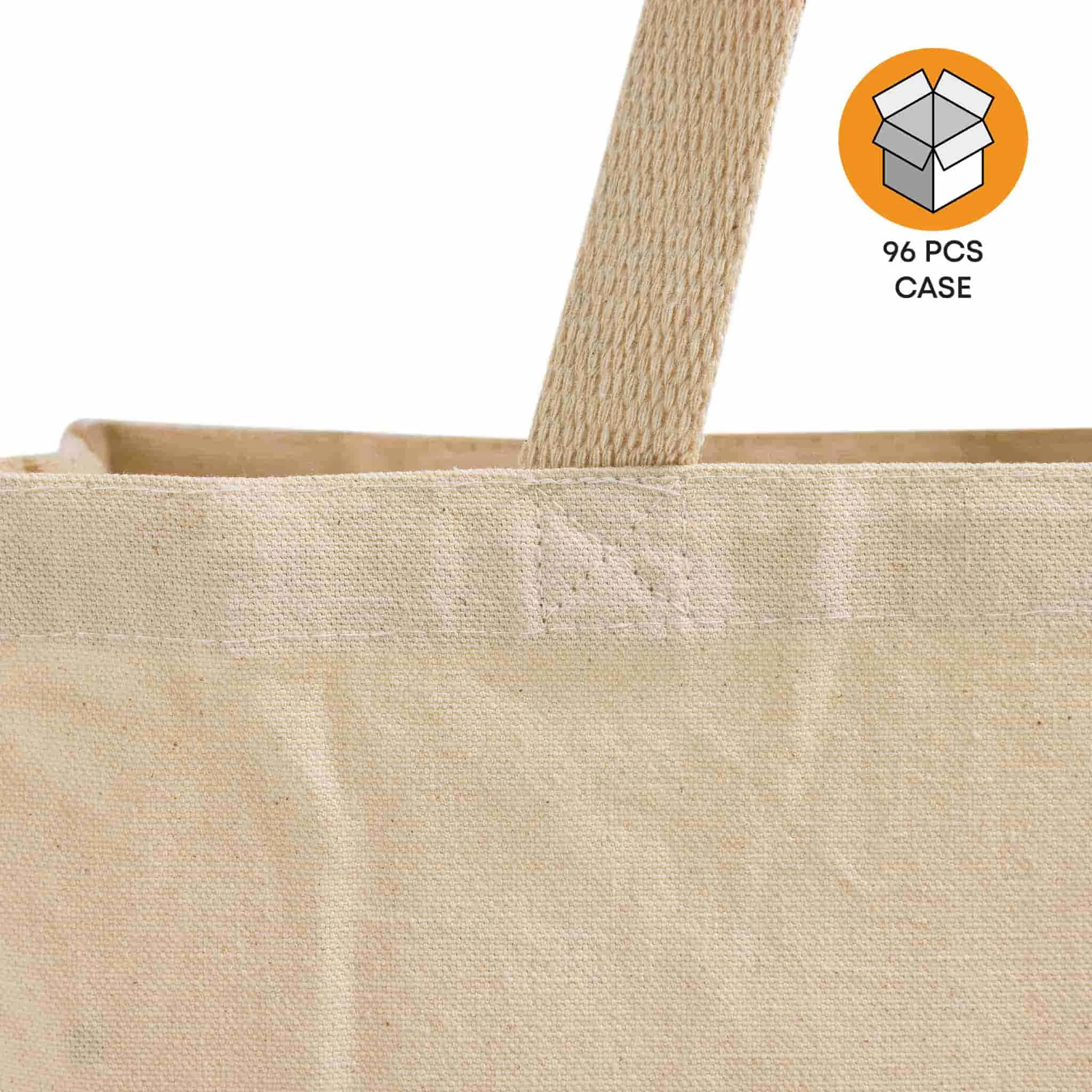 96 ct Full Gusset Heavy Canvas Affordable Horizontal Tote Bags - By Case