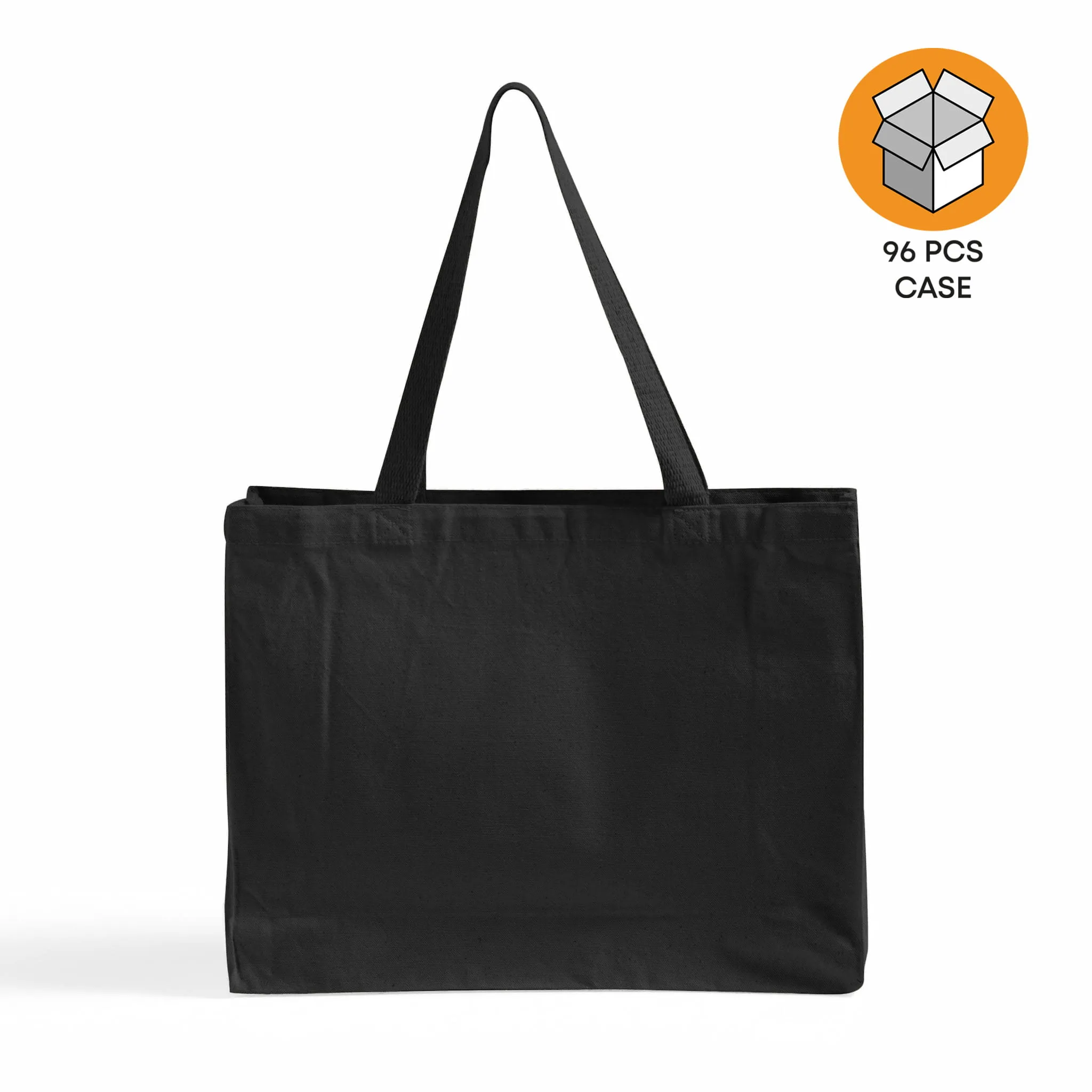 96 ct Full Gusset Heavy Canvas Affordable Horizontal Tote Bags - By Case