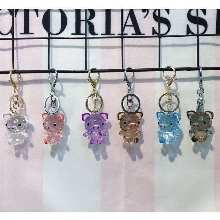 Acrylic Pink Pig Keychains