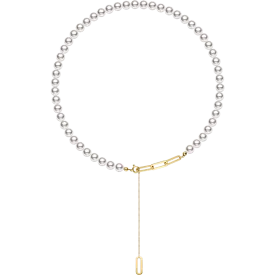 Akoya Pearl 18K Gold Unique Chain Design Extraordinary Necklace