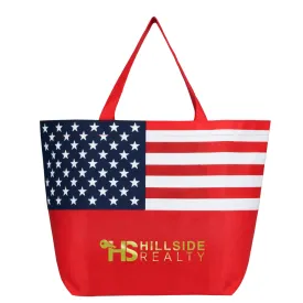 American Non Woven Tote Bag -  Metallic Gold Personalized Logo - FREE SHIPPING