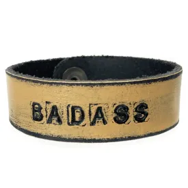 BADASS Stamped Bracelet - Distressed Ochre