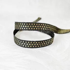 Basket Weave Tape With Metallic Gold Dashes