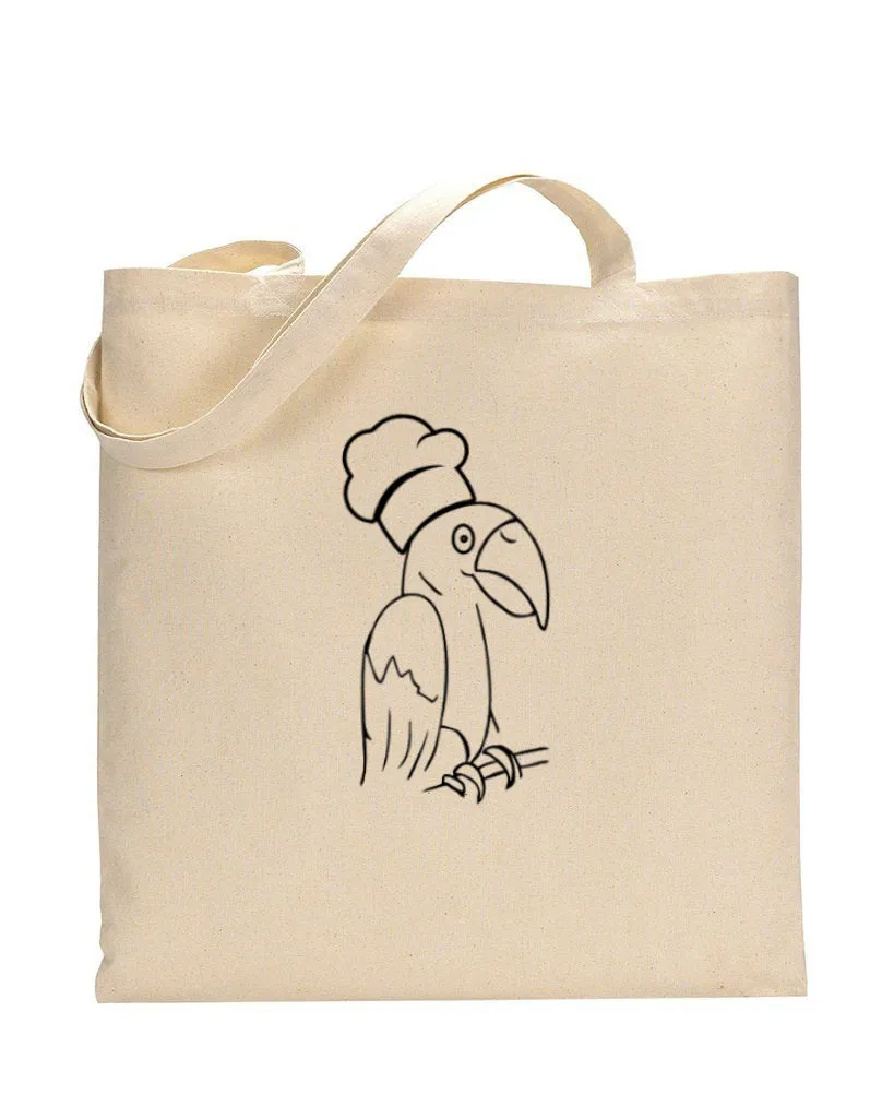 Black Color Parrot Tote Bag (Basic Level) - Coloring-Painting Bags for Kids