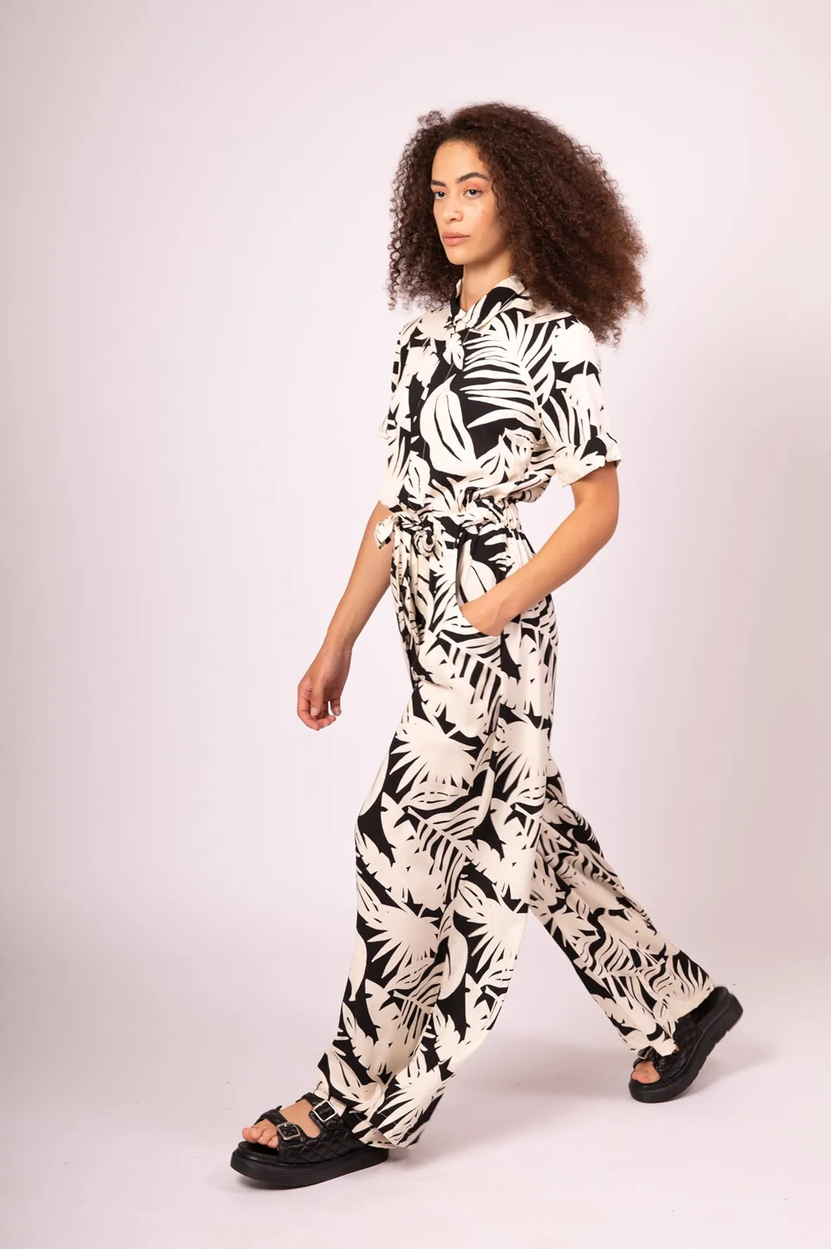 BLAKE JUMPSUIT PALM PRINT