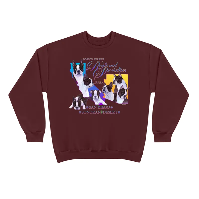 Boston Terrier Regional Specialty Design on a Gildan - 18000 - G180 - Heavy Blend Sweatshirt (Unisex)