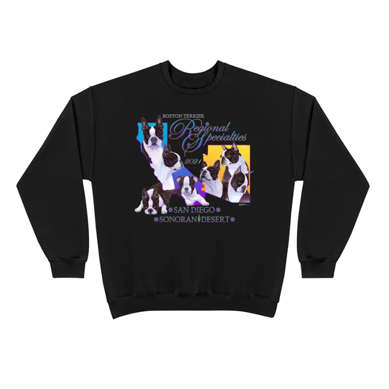 Boston Terrier Regional Specialty Design on a Gildan - 18000 - G180 - Heavy Blend Sweatshirt (Unisex)