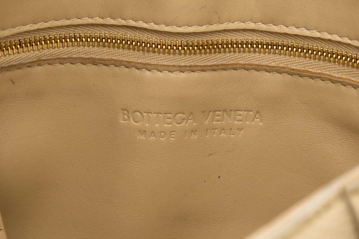 Bottega Veneta Cassette Woven Leather Beige Crossbody Bag