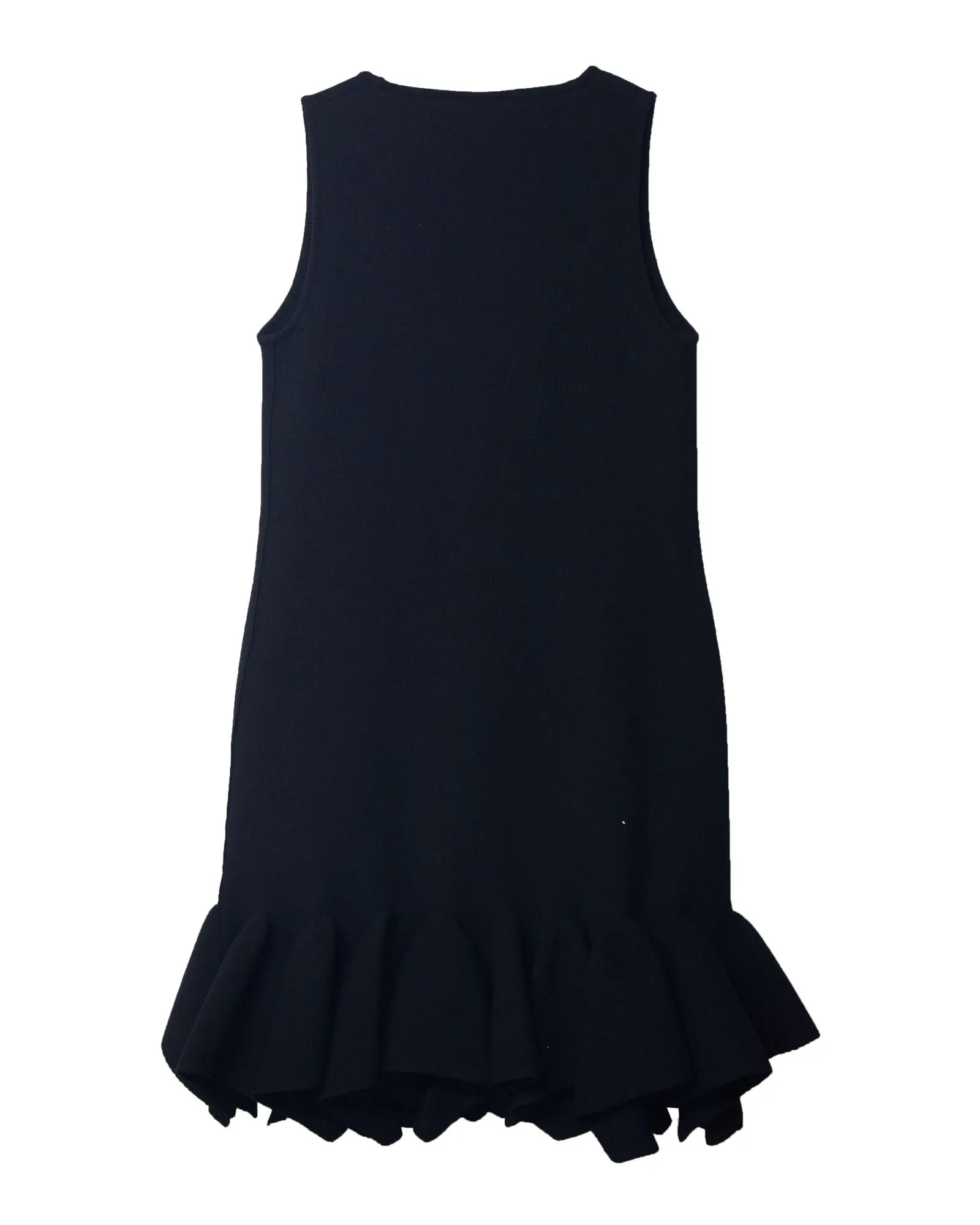 Bottega Veneta Fluted Dress in Black Wool