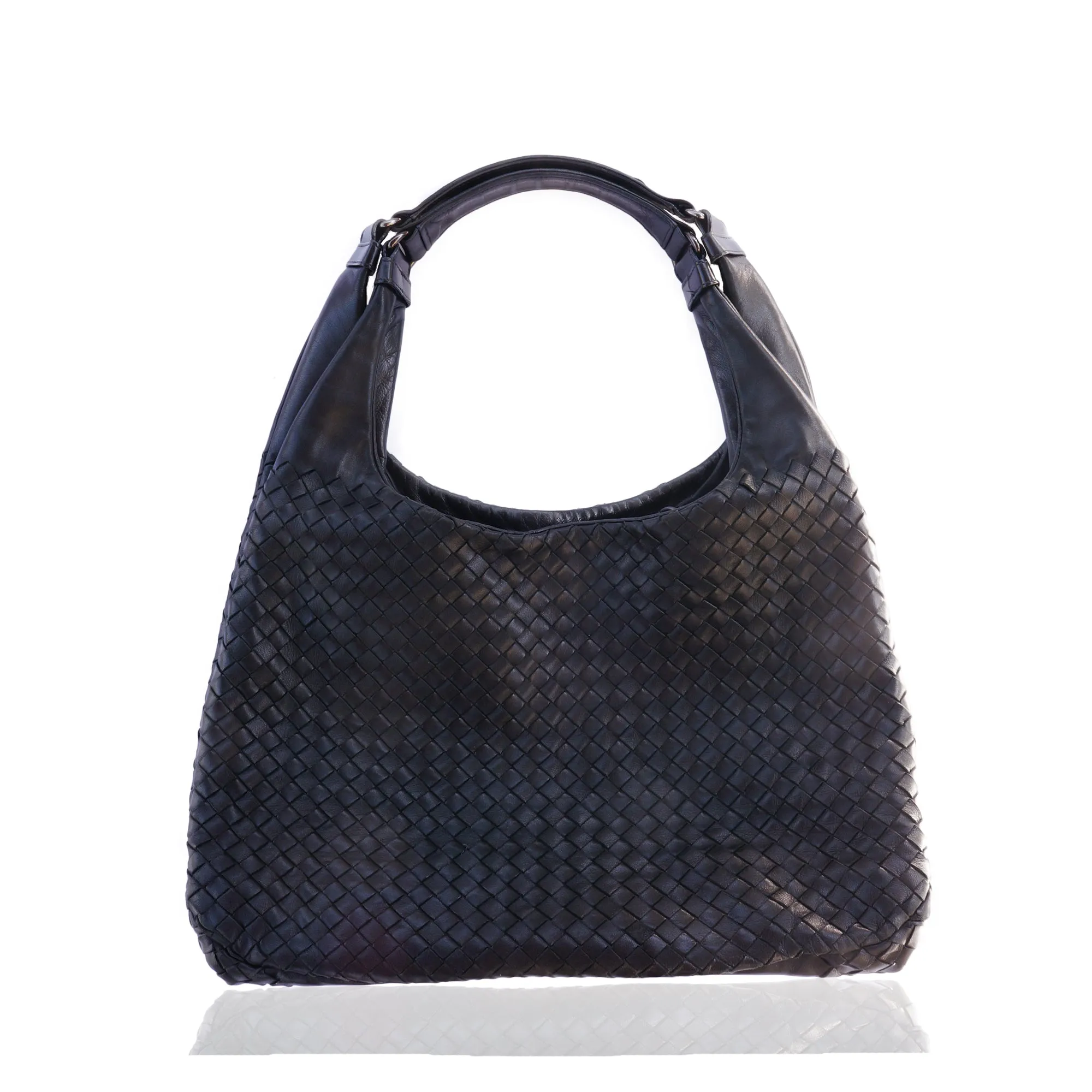 BOTTEGA VENETA INTRECCIATO BLACK HOBO BAG