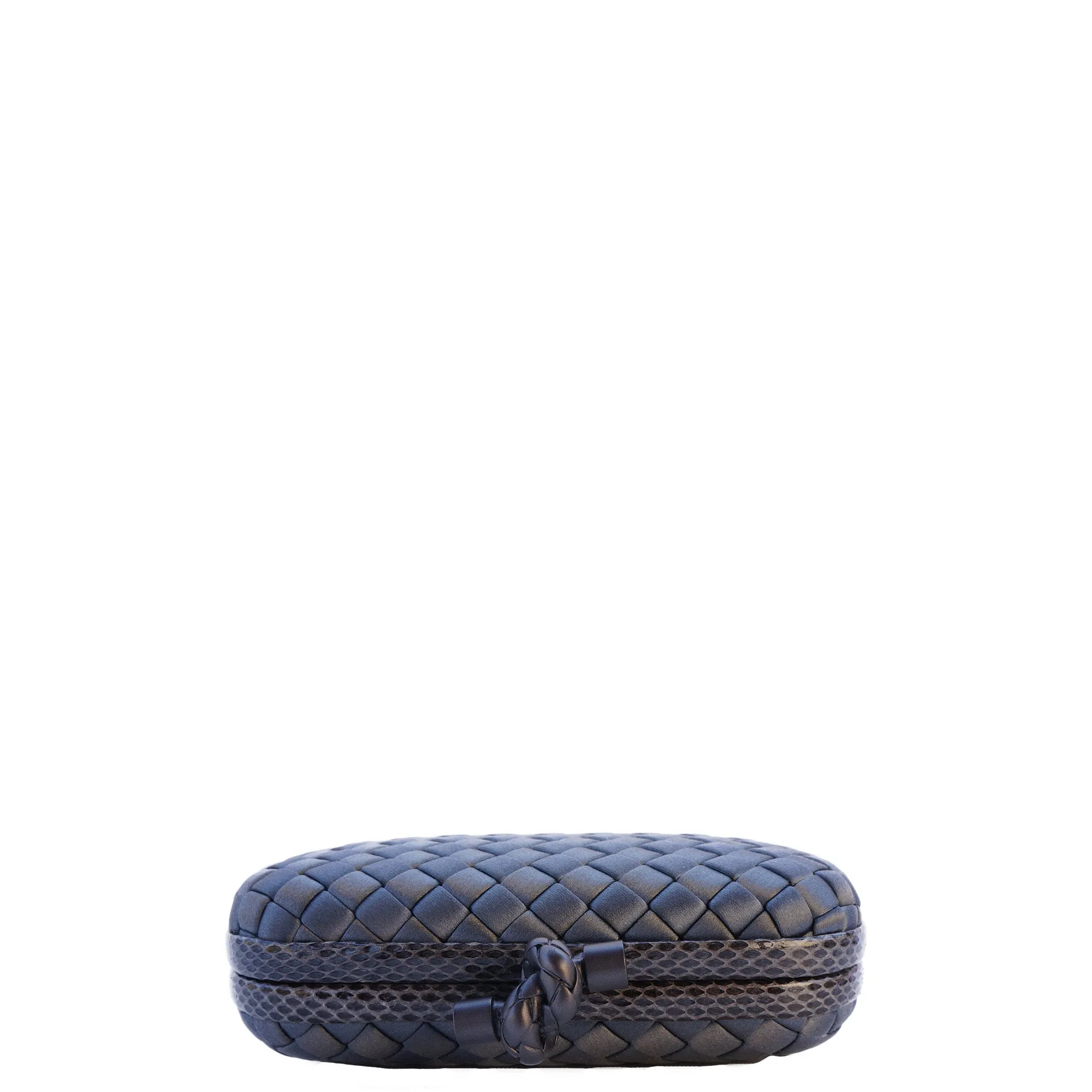 BOTTEGA VENETA INTRECCIATO SATIN KNOT CLUTCH