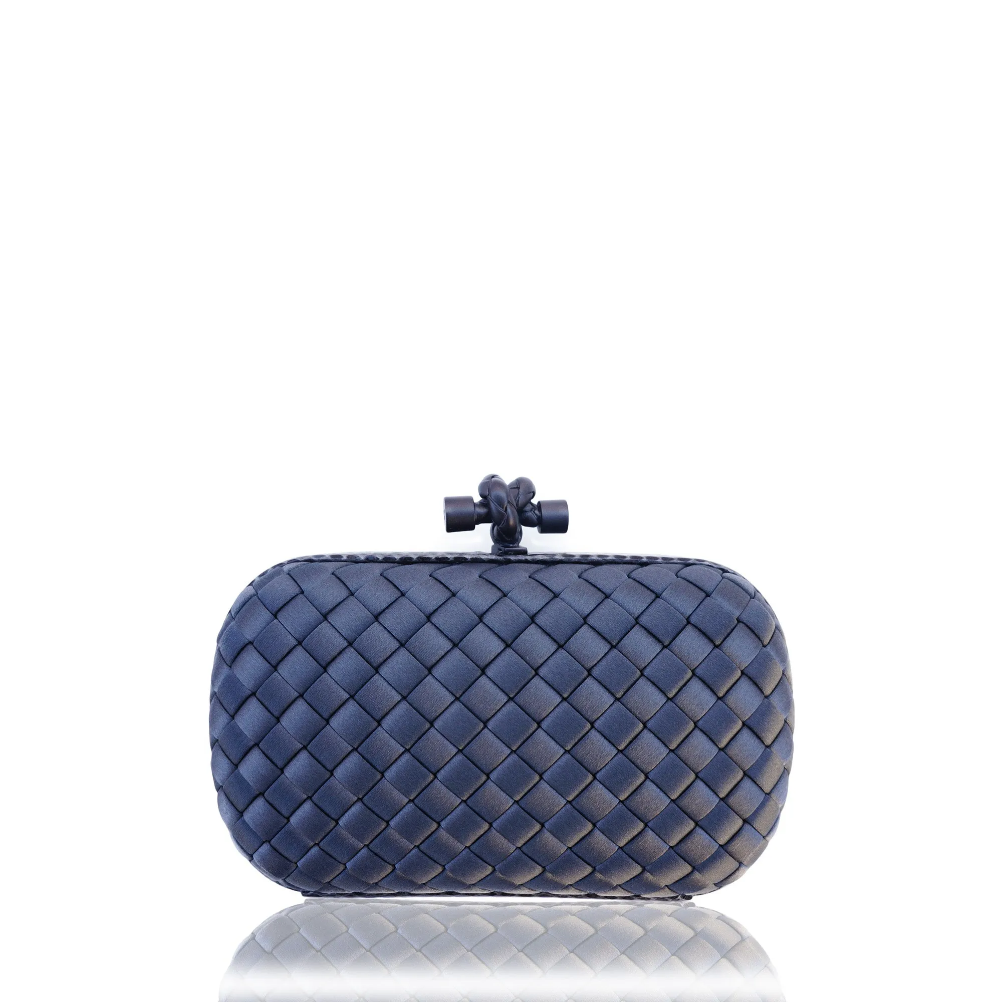 BOTTEGA VENETA INTRECCIATO SATIN KNOT CLUTCH