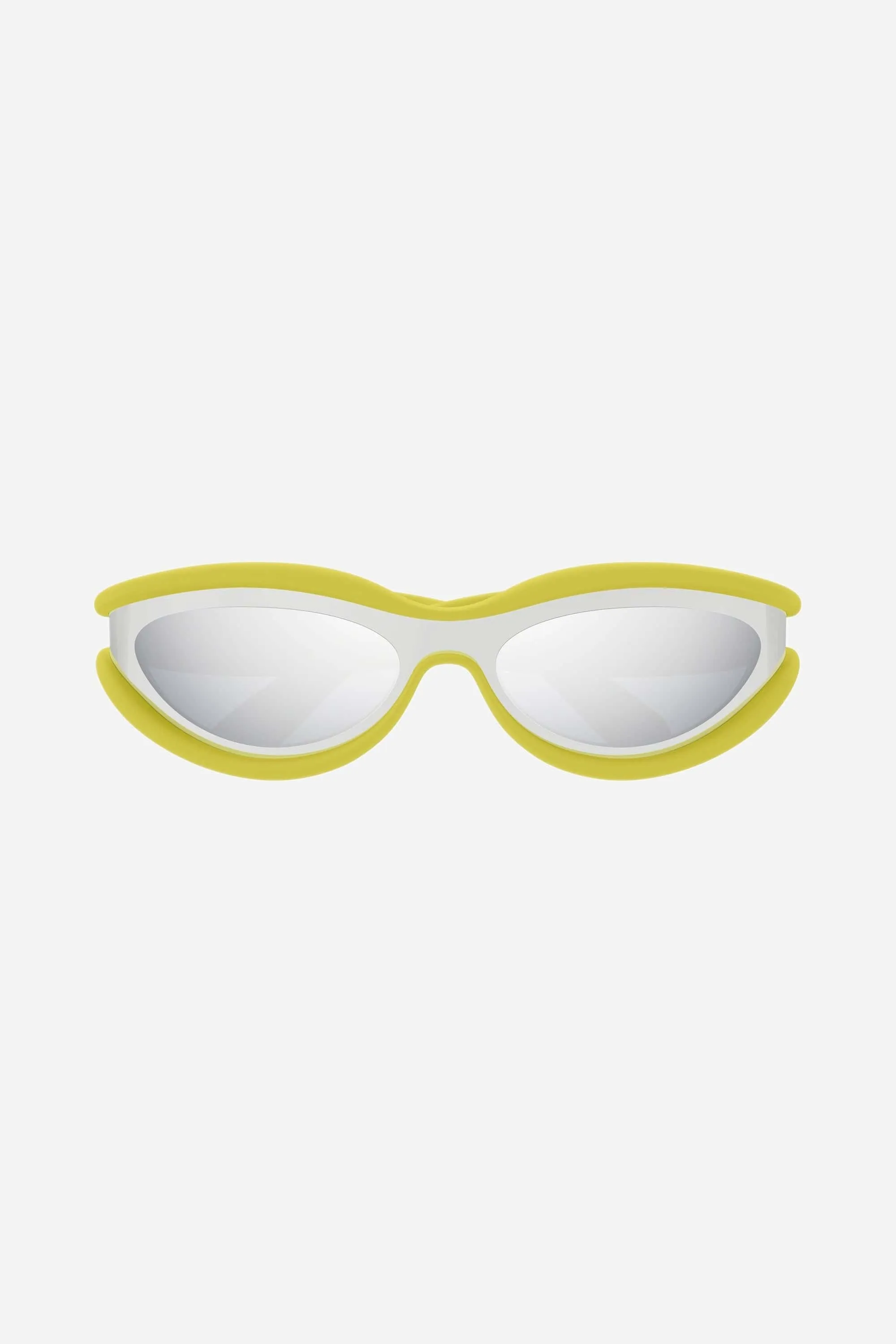 Bottega Veneta lime rubberized sunglasses