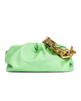 BOTTEGA VENETA TEEN CHAIN SHOULDER BAG IN WASABI GOLD