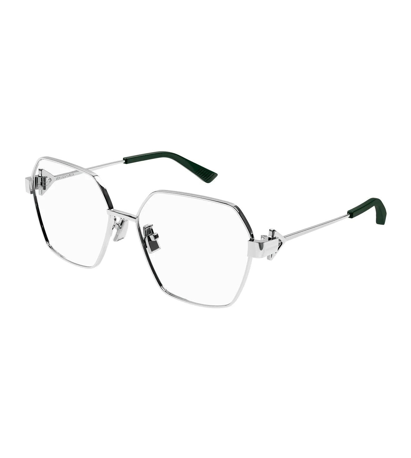 Bottega Veneta Unisex Silver Geometric Optical Frame