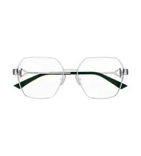 Bottega Veneta Unisex Silver Geometric Optical Frame