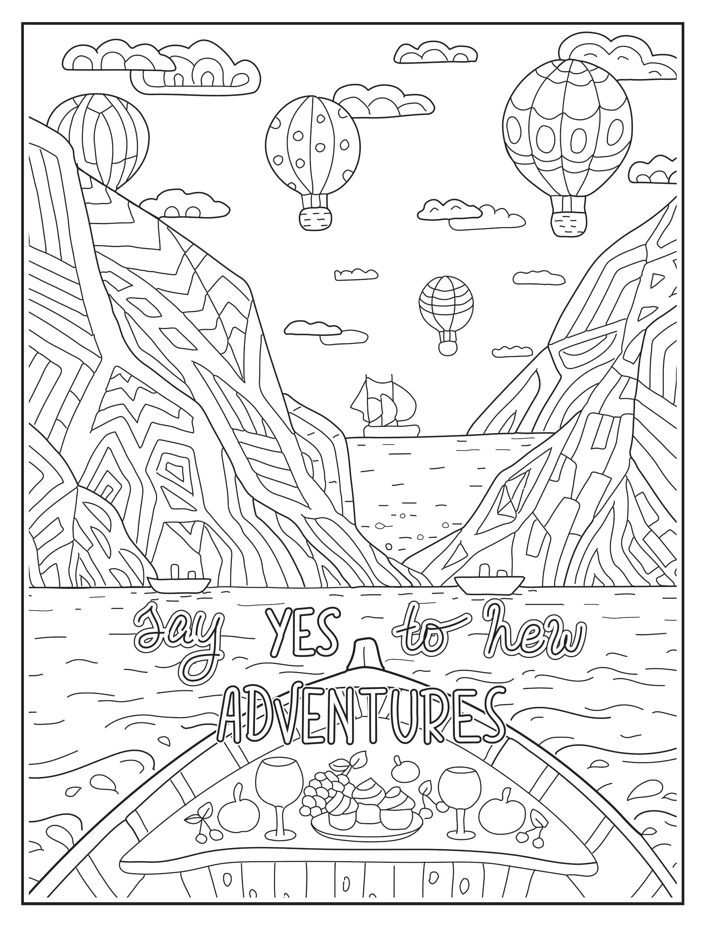 Brilliant Escapes - New Year Inspirational Coloring Book: 48 Uplifting Designs With Motivational Phrases, Hearts, Flowers, Balloons, Alluring Patterns, Celebration Imagery and Much More!