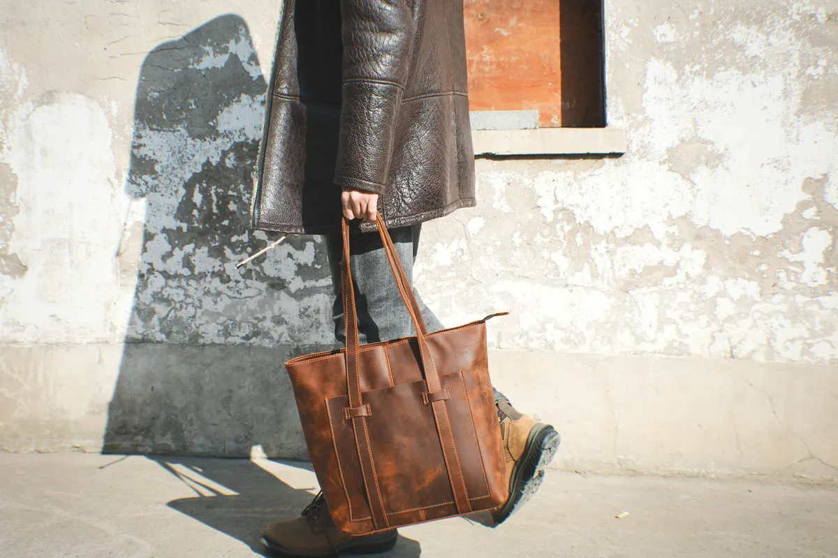 Brown Leather Tote Bag