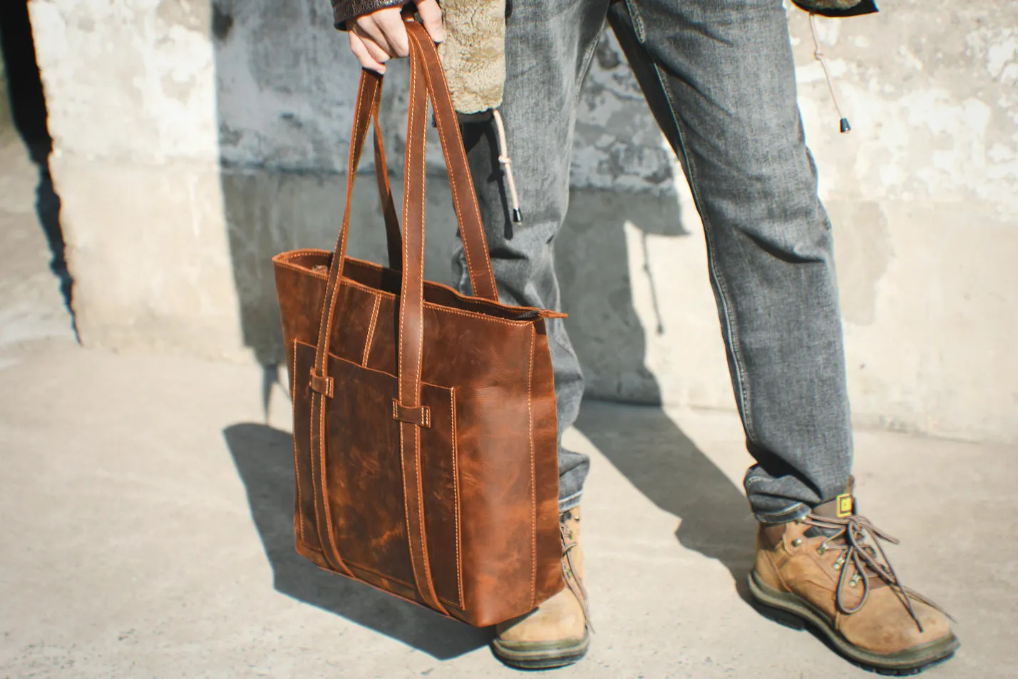 Brown Leather Tote Bag