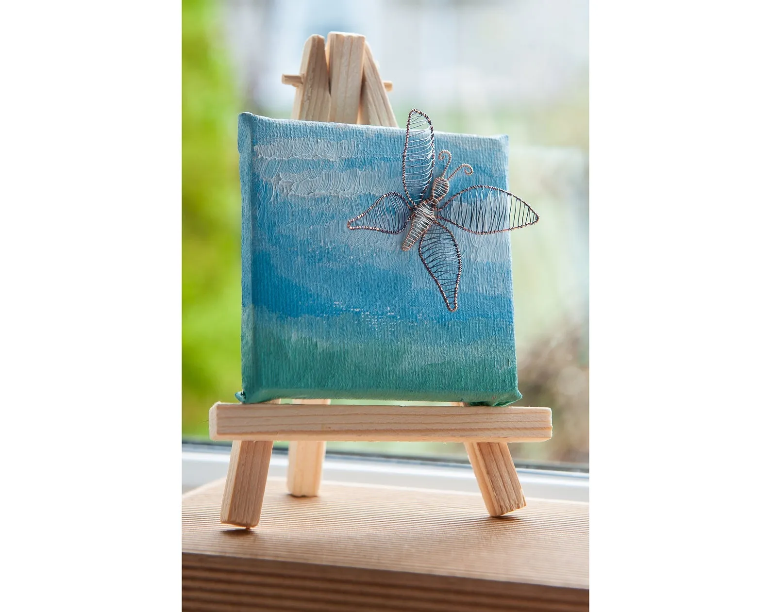 Butterfly on Blue and Green Mini Easel