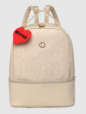 Caprese Emily In Paris Printed Backpack Bag Off White