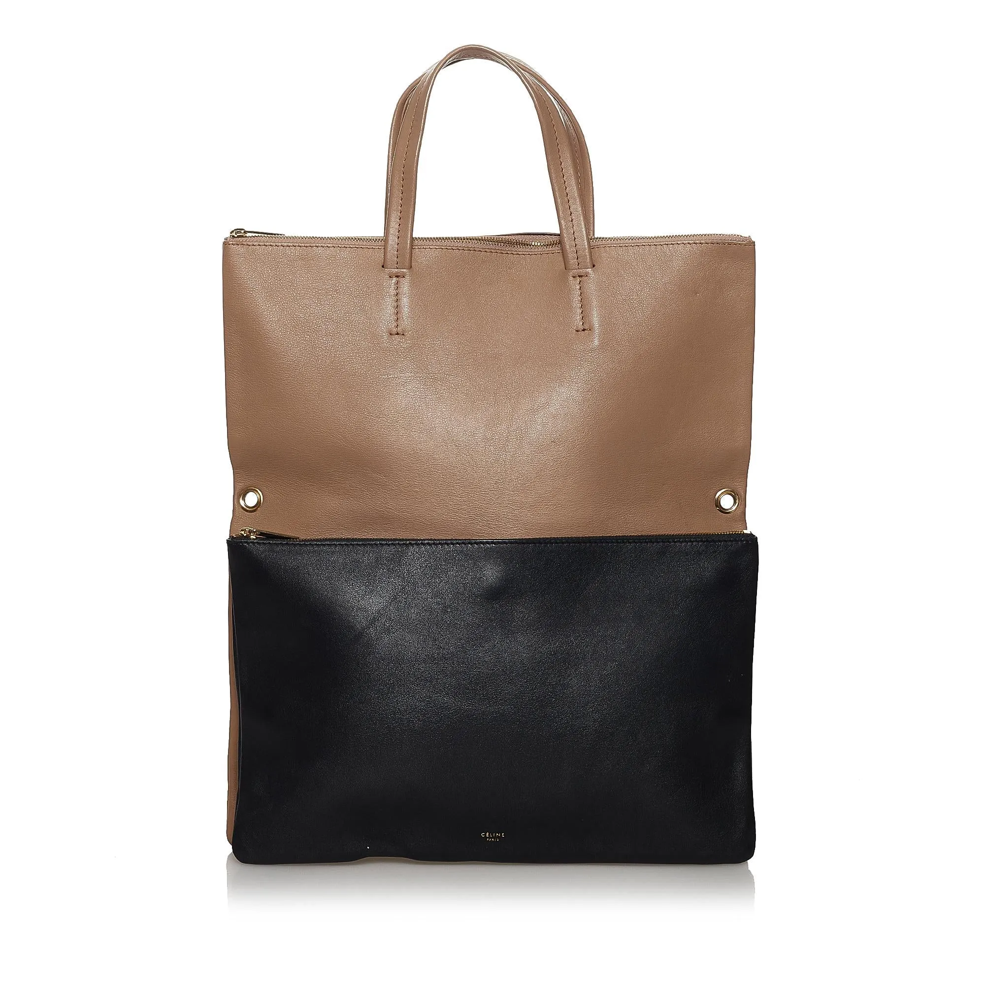 Celine Folded Cabas Leather Satchel (SHG-30205)