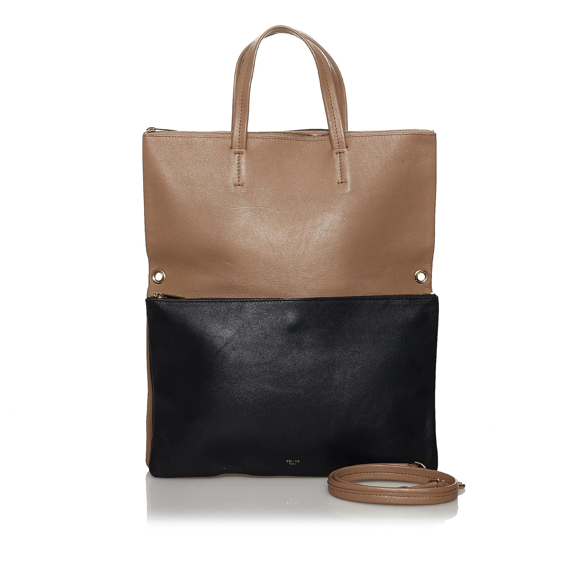 Celine Folded Cabas Leather Satchel (SHG-30205)